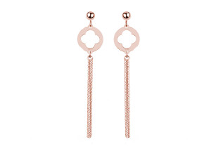 Kolczyki Joyfull z koniczynką - rose gold