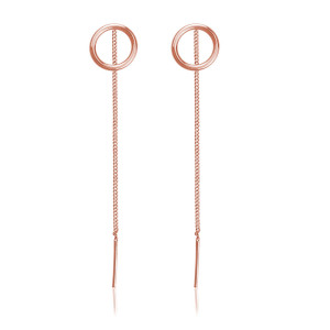 Kolczyki srebrne koło przeciągane przez ucho - rose gold