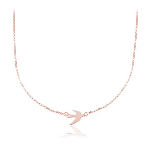 Srebrny naszyjnik Hailey - jaskółka - rose gold