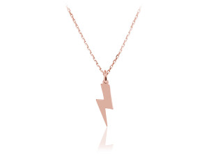 Naszyjnik błyskawica srebro pr. 925 - rose gold