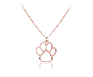 Naszyjnik z ażurową łapką - rose gold