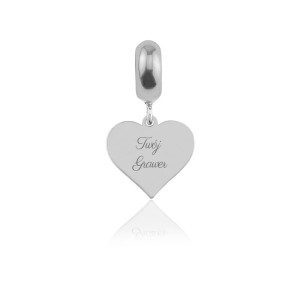 Srebrny charms Beads - zawieszka Serce - grawer gratis!