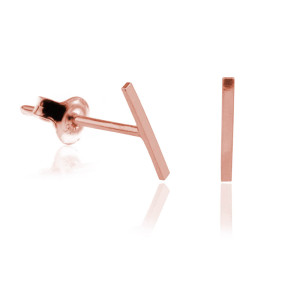Na święta | Srebrne kolczyki kreski - rose gold