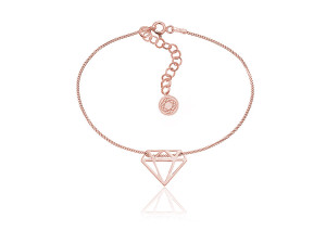 Na święta | Bransoletka celebrytka diament - rose gold