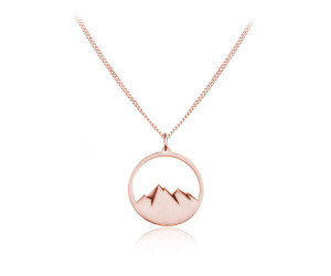 Naszyjnik srebrny Góry - rose gold - grawer