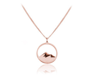 Na święta | Naszyjnik srebrny Góry II - rose gold - grawer