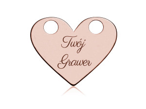 Srebrna zawieszka celebrytka serce z grawerem - rose gold