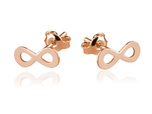Na święta | Srebrne kolczyki nieskończoność - rose gold