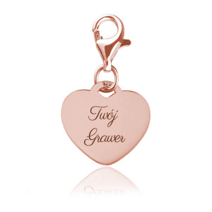 Charms serce - rose gold - grawer gratis