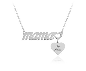 Naszyjnik Mama z sercem - grawer gratis