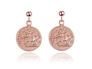 Na święta | Kolczyki Antique z monetą - rose gold