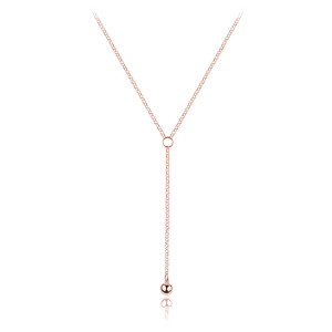 Na święta | Naszyjnik srebrny Hariet z kulką i krawatką - rose gold