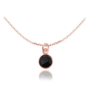 Na święta | Naszyjnik z naturalnym Onyksem - rose gold