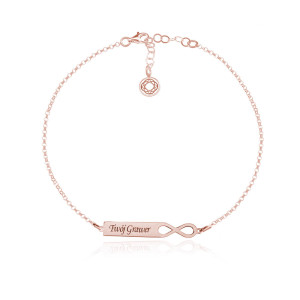 Na święta | Srebrna bransoletka - Infinity - rose gold - Grawer!