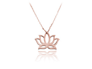 Na święta | Srebrny naszyjnik Lotos - rose gold