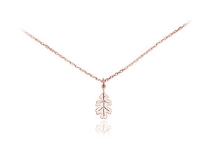 Naszyjnik Nellie - liść dębu - rose gold