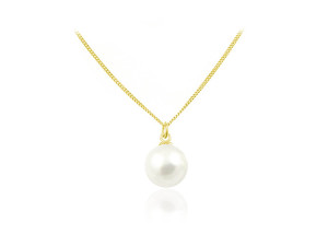 Srebrny naszyjnik Abigail L - z perłą Swarovski® 12mm - 24k złocenie