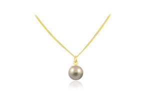 Na święta | Srebrny naszyjnik Abigail S - z perłą Swarovski® - 24k złocenie