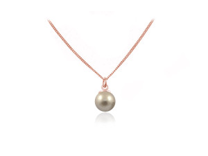 Srebrny naszyjnik Abigail S - z perłą Swarovski® - rose gold