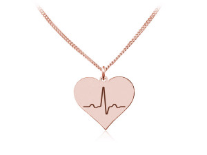 Na święta | Srebrny naszyjnik Linia Życia w Sercu - grawer! Rose Gold