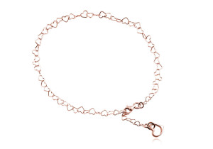 Bransoletka łańcuszkowa serca z Sercem - rose gold
