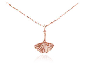 Naszyjnik Liść Miłorzębu - rose gold