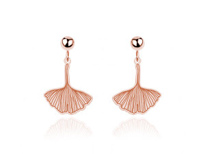 Na święta | Kolczyki liście Miłorzębu - rose gold