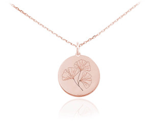 Na święta | Naszyjnik Liście Miłorzębu - rose gold