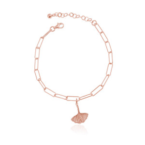 Na święta | Bransoletka łańcuszkowa z Miłorzębem - rose gold