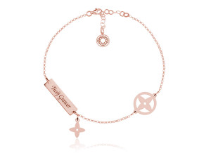 Na święta | Srebrna bransoletka Joyfull - rose gold - grawer