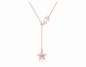 Na święta | Naszyjnik przekładany Stars - gwiazdki - grawer - rose gold