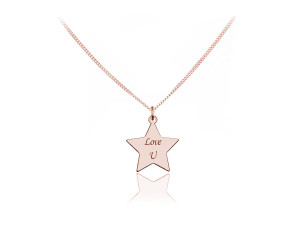 Naszyjnik Gwiazdka - grawer gratis! Rose gold