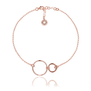 Srebrna bransoletka z kołami Aurelia - rose gold