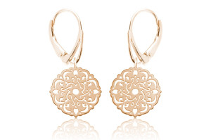 Kolczyki Rozeta Sophie - rose gold - angielskie zapięcie