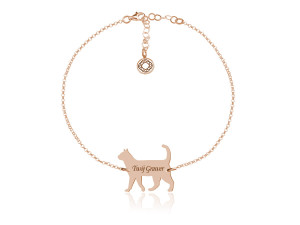 Srebrna bransoletka - Kot - Grawer! rose gold