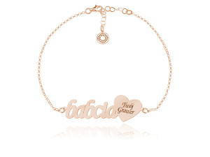 Srebrna bransoletka - Babcia - Grawer! rose gold