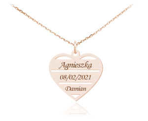 Naszyjnik Serce Renelle II z Imionami rose gold - Grawer