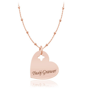 Naszyjnik Carla II - Serce z Grawerm - Rose Gold