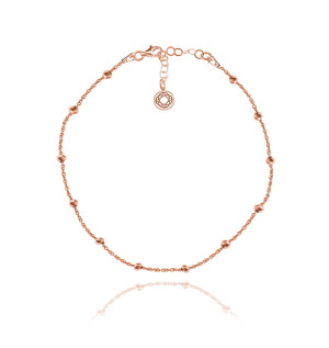 Bransoletka łańcuszek małe kulki Amelia - rose gold