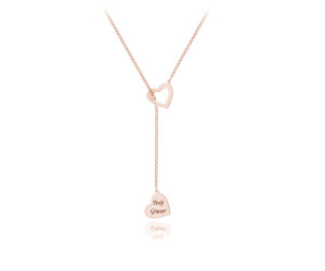 Naszyjnik Suzelle - przekładany Dwa Serca - rose gold - Grawer