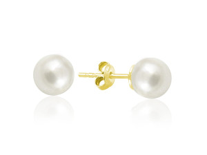 Kolczyki z Perłą Seashell - 8mm - 24k złocenie