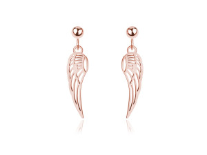 Kolczyki Wera - ażurowe skrzydła - rose gold