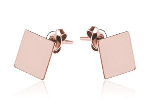 Kolczyki kwadraty 8 mm Rose Gold