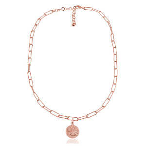 Naszyjnik Antique II z monetą - rose gold