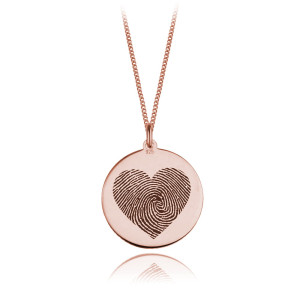 Naszyjnik Agnes - odcisk palca serce - rose gold
