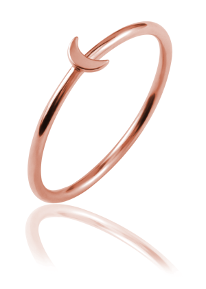 Na święta | Pierścionek srebrny Księżyc - rose gold