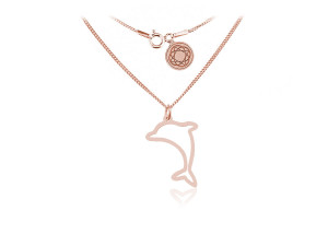Na święta | Srebrny naszyjnik Delfinek - rose gold