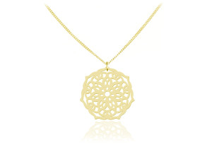 Na święta | Srebrny naszyjnik Talika - Mandala - 24k złocenie