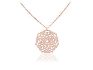 Na święta | Srebrny naszyjnik Talika - Mandala - rose gold