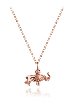 Srebrny naszyjnik Słonik na szczęście - rose gold